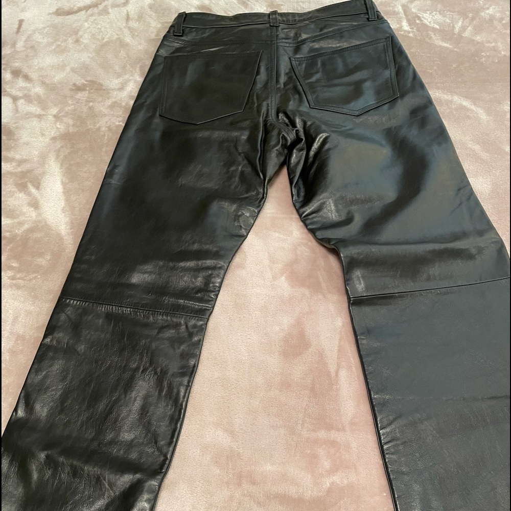 Leather pants, black, size 4/5, $50